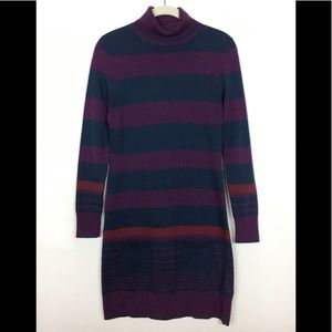 Brooks Brothers Turtleneck Striped Sweater Dress